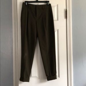 BR green tapered dress pants